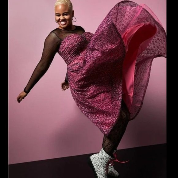 Betsey Johnson Torrid Dresses & Skirts - NWT Torrid x Betsey Johnson Black & Pink Leopard Mesh Tulle Dress Size 18 2X